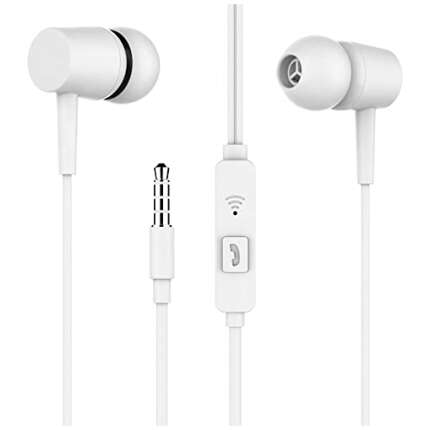 In-Ear Headphone For Vivo Y21 / Vivo Y 21 In- Ear Headphone | Earphones | Headphone| Handsfree | Headset | Calling Function | Earbuds | Microphone| Bass Bost Sound | Flat Wired Earphone| Original Earphone like Compatible With All Andriod Smartphone, MP3 Players, Mobile, Laptops - (CHAMP, ZP 3, Black/White)