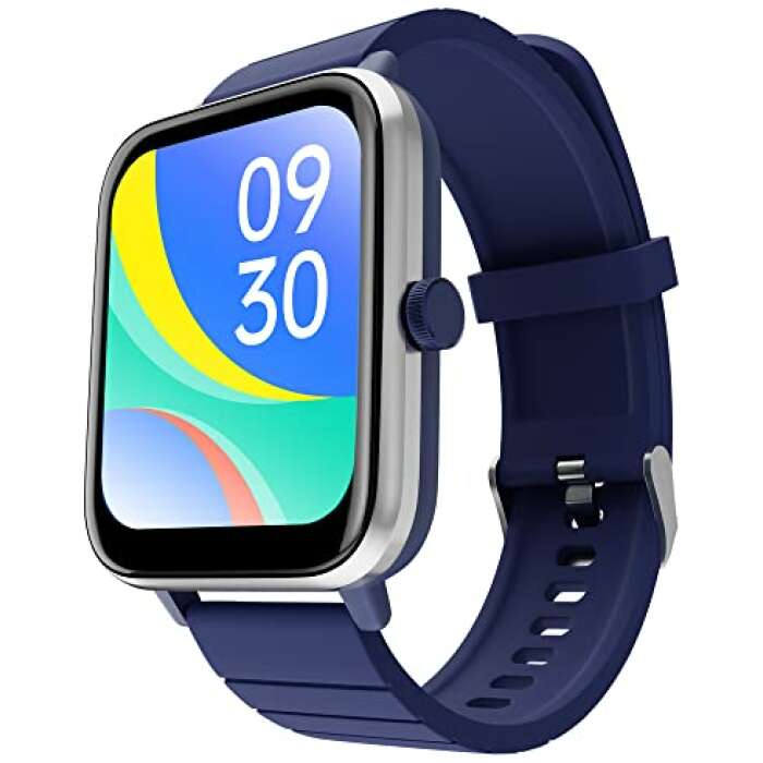 Zebronics DRIP Smart Watch with Bluetooth Calling, 4.3cm (1.69"), 10 Built-in & 100+ Watch Faces, 100+ Sport Modes, 4 Built-in Games, Voice Assistant, 8 Menu UI, Fitness Health & Sleep Tracker (Blue)