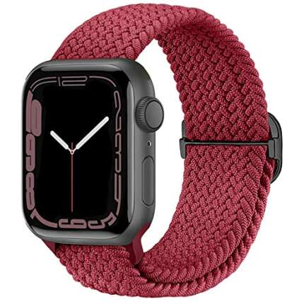 Penguin Kart- Lite Fit Braided Nylon Strap Compatible with Apple Watch Strap (42mm/ 44mm/ 45mm/ 49mm) - RED (Watch is Not Included)