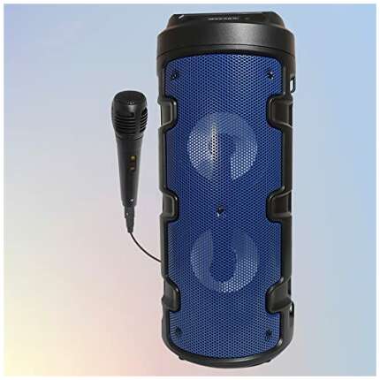 GHAR KI KHUSHIYA® high power karaoke set with microphone connect with bluetooth ,speaker with color changing light 10 W bluetooth speaker , Kids singing speaker, mic with speaker for party , singing , birthday party (BLACK, STEREO CHANNEL) 10 W Bluetooth Tower Speaker