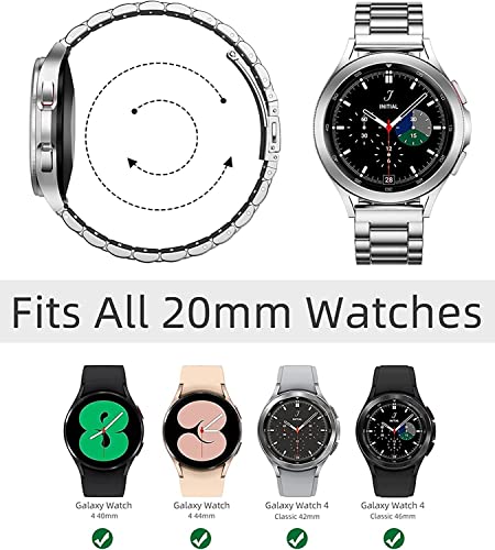 Morofy 20mm Smart Watch Strap Stainless Steel Metal Bands for Samsung  Galaxy Watch 4 40mm 44mm/4 Classic Strap 46mm 42mm,Galaxy Watch 5/5 Pro  Strap - Black [Watch not Included] - Phone Smart
