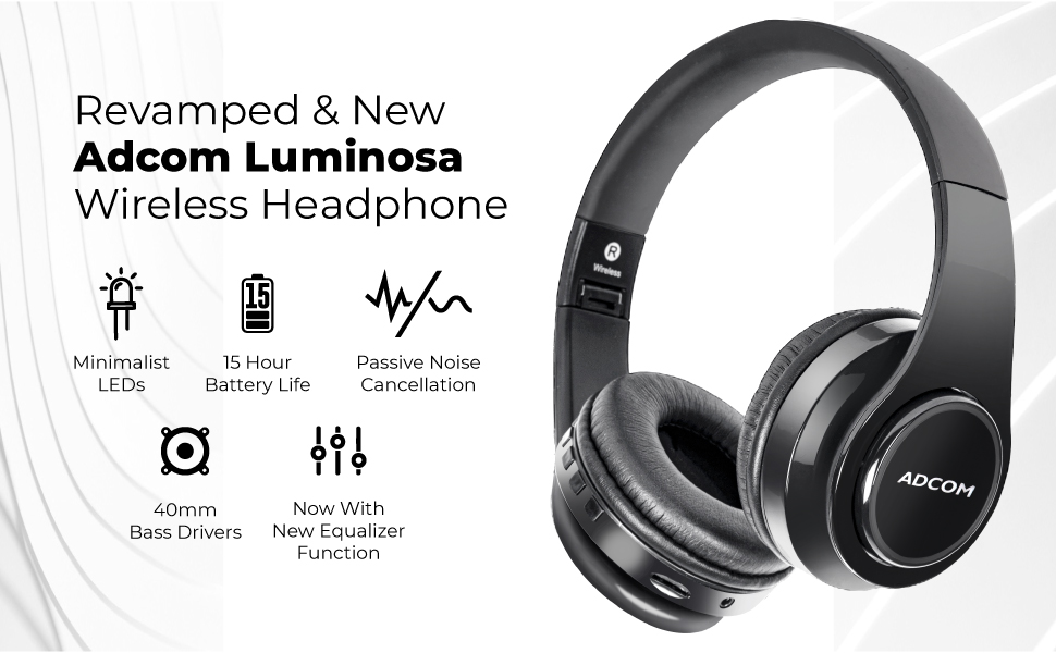 adcom luminosa headphones wireless bluetooth