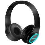 Adcom Luminosa - Wireless Bluetooth Over-Ear Stereo Headphone with RGB LED Lights, 15 Hours Battery Life, Passive Noise Cancellation, Built in Mic, and Equalizer Function (Black)
