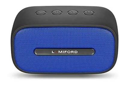 Lumiford Table Top BT13 5 Watt Portable Wireless Bluetooth Speaker with Mic and Unique TWS Connection, IPX7 Waterproof , Voice Assistance & Multi connectivity Options (3.5 AUX, Micro-SD, FM Radio) - Blue