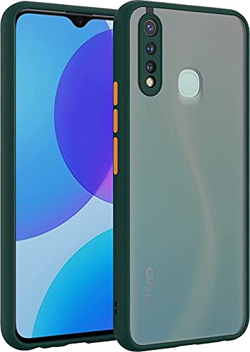 Dizgear 360 Degree Shockproof (Camera Protection) Frosted Matte Case Cover for Vivo U20 - Dark Green