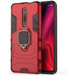 Imeigo Armor Shockproof Soft TPU and Hard PC Back Cover Case with Ring Holder for Redmi K20 Pro / K20 - Armor Red