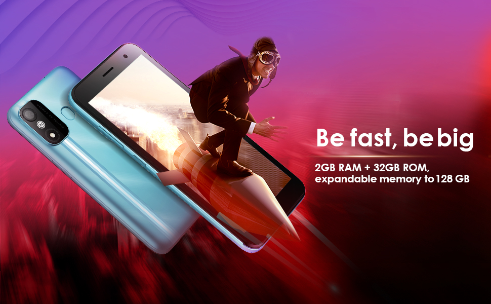 Be fast, be big with 2GB RAM+32GB ROM, Expandable upto 128GB