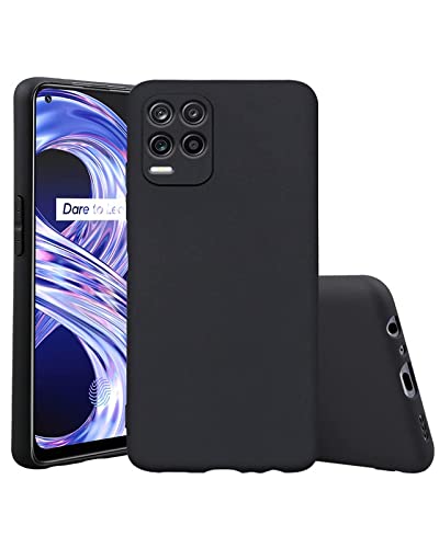 LazyLion Back Cover Case for Realme 8 Pro, Silicone Shockproof Phone Case with [Soft Anti-Scratch Microfiber Lining] Black (Pack of 2)