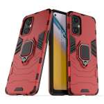 Imeigo Hybrid Armor Shockproof Soft TPU and Hard PC Back Cover Case with Ring Holder for OnePlus Nord N20 5G (Red)
