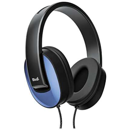 BeLL BLHP120A Wired on-Ear Headphone with Tangle Free Cable +3.5mm Jack,Headset with 18hz-24Khz Frequency Response & 32ohm Impedance, Flexible 2D axis Folding Mechanism Headphone (BLHP120A-Blue)