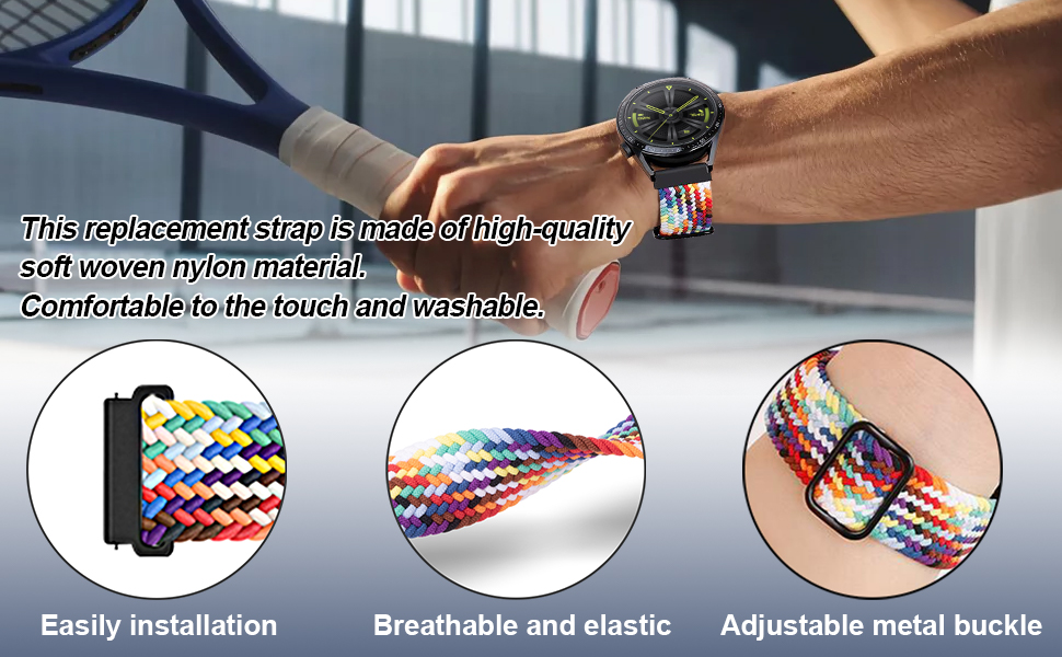 colorful nylon braided strap for huawei gt 3 46mm belt