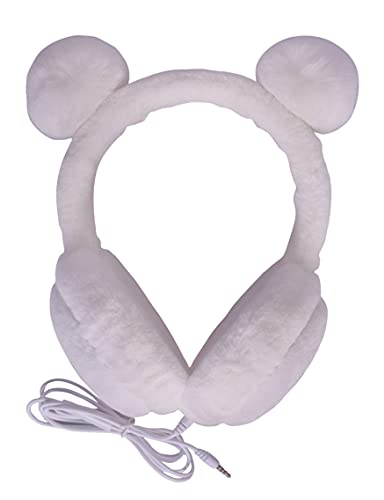 4 Seasons Minnie Mouse on-Ear Plush Muff Headphones with Mic,Designer Mobile Headphones for Girls