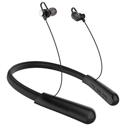 65 Hours Playtime Wireless Bluetooth Neckband For HTC Desire 200 Bluetooth Headphone Headset Hands-Free Earphone With Mic And Volume Controller Noise Isolating Stereo Sound Quality Sweatproof Sports Headset Professional Bluetooth 5.1 Wireless Stereo Sport Headphone Hi-Fi Sound Hands-Free NH5 - Black