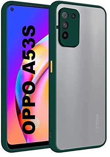 AE Mobile Accessories Back Cover for Oppo A53s 5G Smoke Translucent Shock Proof Smooth Rubberized Matte Hard Back Case (Dark Green)