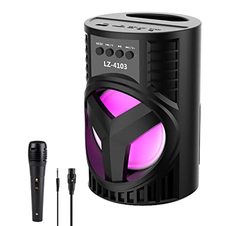 ALCHIKO LZ-4103 5W 2.1 Channel Bluetooth Speaker with Wired Mic - (Black)