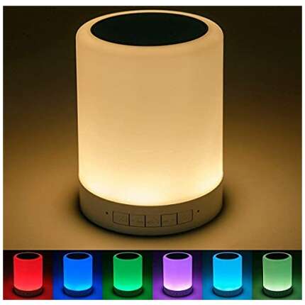 AWAKSHI Wireless Night Light LED Touch Lamp Speaker with Portable Bluetooth & HiFi Speaker with Smart Colour Changing Touch Control, USB Rechargeable, TWS*- (Multi-)