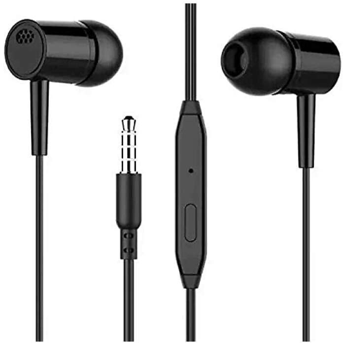 Ajoom Wired Durable Metal Earphones Earbuds with Microphone, Clear Sound Noise Isolating in Ear Headphones, Stereo Ear Lead for Cell Phones, Laptop, Tablet