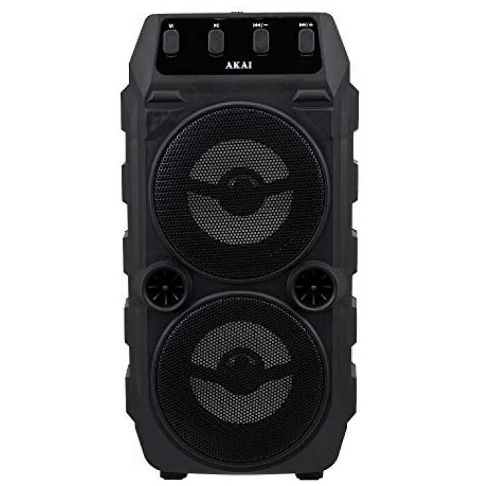 Akai Party Speakers PM100 with 10W RMS 3 inch Dual Drivers, Extra Powerful Battery,TWS, immersive Sound Quality with Wired Karaoke Mic