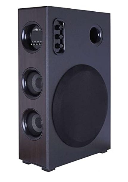 Amishka Bluetooth Tower Speaker Wooden Cabinet Subwoofer Echo Sound Control Full Control Remote Led Display USB Fm Party Speaker Home Theatre Extreme Bass Karaoke Support - 6 Short Man Mp3 Tower