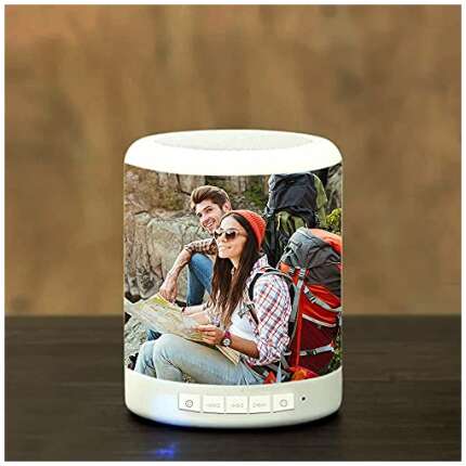 Avi Enterprise Personalized Gift Smart Touch Mood Lamp Bluetooth Speaker for Gifts, USB Rechargeable Speaker, Speaker, Customized with Your Photos