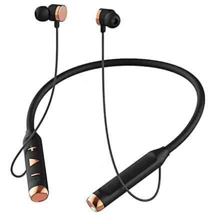 Bluetooth 5.0 Wireless Headphones For Xiaomi Redmi Note 9 5G Original Deep Bass, Ergonomic Design, IPX4 Sweat/Waterproof Neckband, Magnetic Earbuds, Voice Assistant, Passive Noise Cancelation & Mic | Bluetooth Wireless in Ear Earphones Playback, 12mm Drivers, IPX5, Magnetic Eartips, Integrated Controls and Lightweight Design with Mic- Black, 60 Hours Playtime