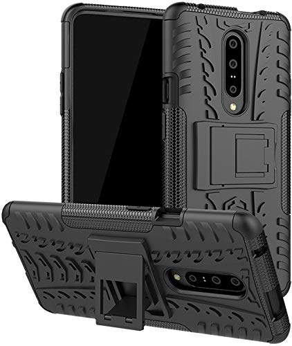 Cascov OnePlus 7 Pro, Back Cover, Premium Real Hybrid Shockproof Bumper Defender Cover, Kickstand Hybrid Desk Stand Back Case Cover for OnePlus 7 Pro - Black