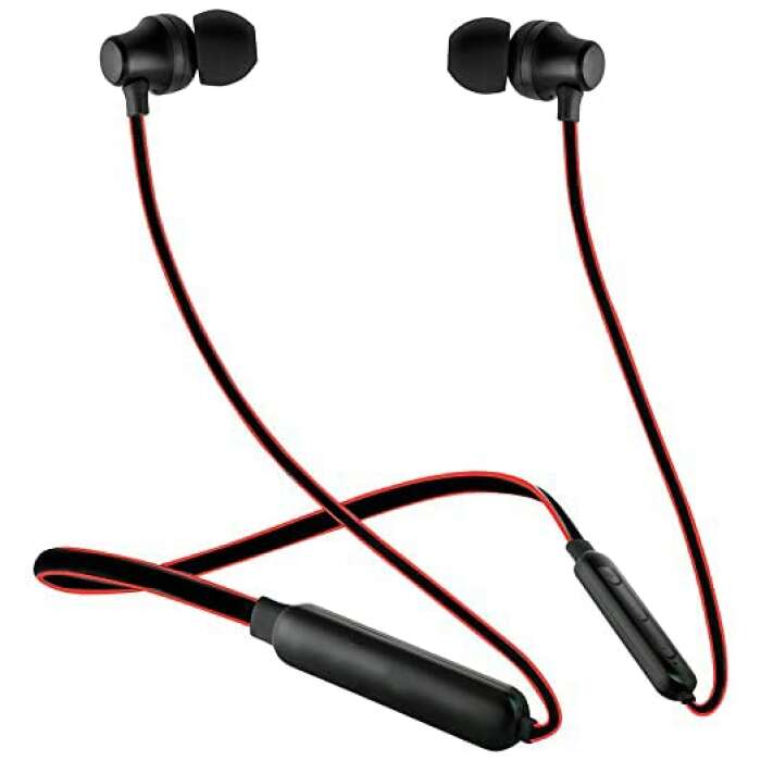 DVTECH® Powerful bass Bluetooth Wireless in Ear Earphones with Mic (Black & Red)