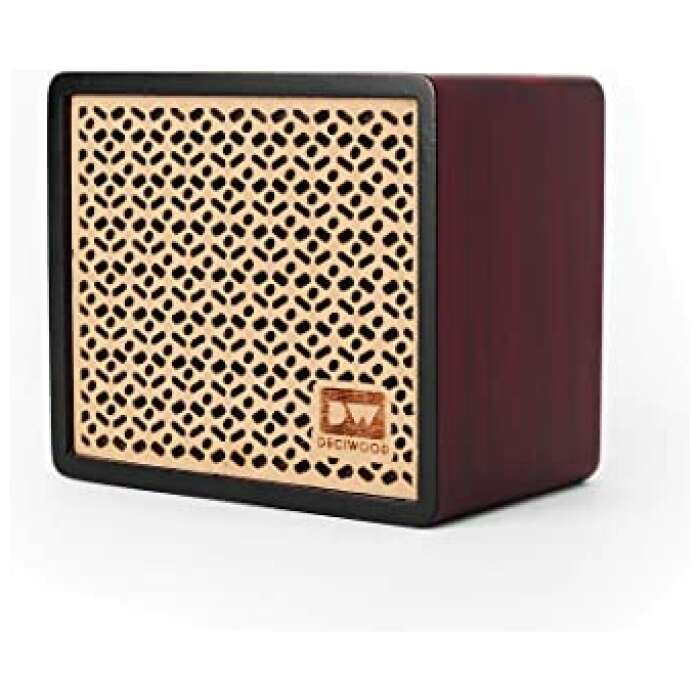 Deciwood 5W 5.0 Clef Wooden Bluetooth Speaker, 1200 mah Battery, Supports -FM,USB, SD Card, Wooden Finish Body (Cherry Red)