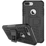 Dizgear Designed for iPhone 7 Plus, Back Cover, Premium Real Hybrid Shockproof Bumper Defender Cover, Kickstand Hybrid Desk Stand Back Case Cover for iPhone 7 Plus - Black