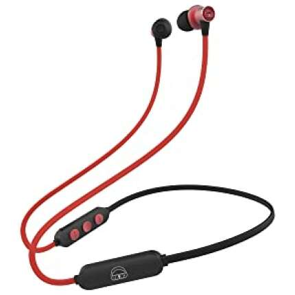 EKKO Unplug N02 - Neckband with Super Sound Heavy Bass, Playback TIME 8 Hours, MAXX BASS, Twin Connect, Siri & Google Assistant Activate (RED)