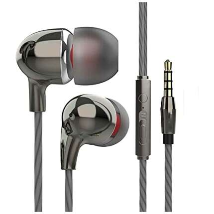 Earphones Headphones for Xiaomi Redmi Note 9 Pro Earphone Original Like Wired Stereo Deep Bass Head Hands-free Headset Earbud With Built in-line Mic, With Premium Quality Good Sound Call Answer/End Button, Music 3.5mm Aux Audio Jack (MP9-831, Black)