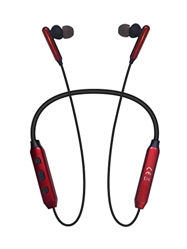 FIER Headphone Bluetooth Earphone Connect with All Smartphones/Headphone/Magnetic Earbuds/Neckband Bluetooth/Handfree with Mic(Red)
