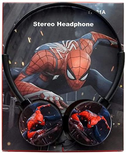G.FIDEL Superhero Kids Wire Headphone with Mic 3.5mm Jack Bass Booster Foldable Adjustable On-Ear Headphones