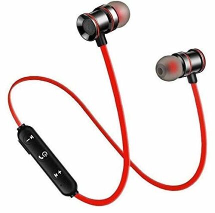 GO SHOPS 4.1 Wireless Bluetooth in-Ear Headphones with Mic, Immersive Stereo Sound, Quick Charge, Magnetic Earbuds, Tangle Free Cord and with 1 Year Warranty – Black