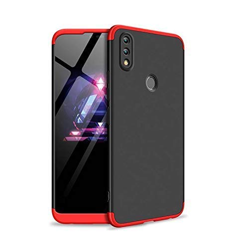 Glaslux Polycarbonate (Red-Black-Red) 360 Degree Protection Hybrid Hard Bumper Back Case Cover for Honor 8X