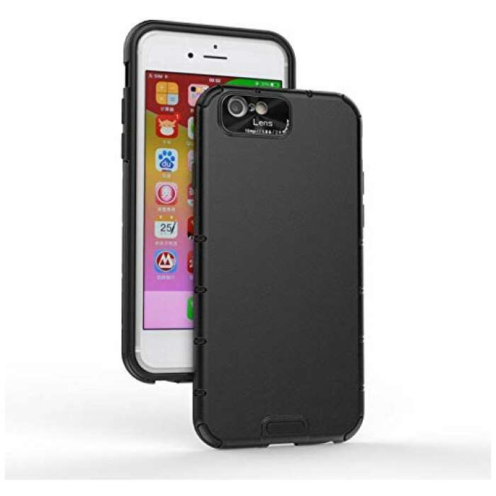 Glaslux Slim Stylish Protective Case Shockproof Bumper Rugged Armor Back Cover Case Compatible with iPhone 6 Plus / 6s Plus (Black)