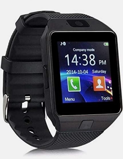 Globalspectra DZ09 Smartwatch (Black Strap, Free Size)
