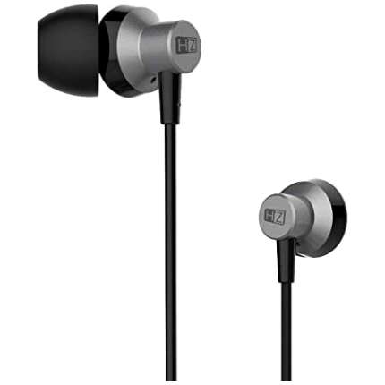 HEATZ in-Ear Wired Earphone with Extra BASS and HD Quality Audio,15.4 mm Big Speakers Drive,120 cm (1.0M) Lengthed Wire Have 3.5mm Universal Jack Adapter with in-Built MIC (Grey & Black) (ZE34)