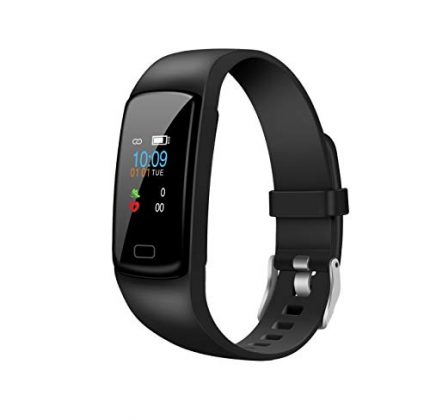 Helix Gusto 2.0 Black Fitness Band with Colored Display, HRM, SOS, Music Control, Message and Call Notification Digital Dial Unisex's Watch, up to 7 Days Active Battery Life - TW0HXB205T
