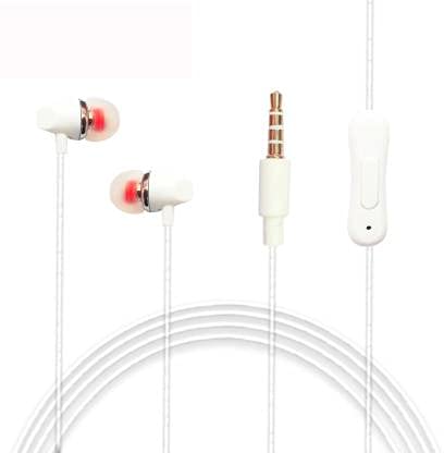 Hitage Earphones HB-941 Headphones Earplugs Headset High Definition Sound Deep Extra Bass Wired Earphone with in-line Mic Wide Compatibility Tangle Free Cable (White)