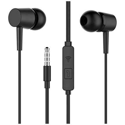 In-Ear Headphone For OnePlus Nord N10 5G In- Ear Headphone | Earphones | Headphone| Handsfree | Headset | Universal Headphone | Wired | MIC | Music | 3.5mm Jack | Calling Function | Earbuds | Microphone| Bass Bost Sound | Flat Wired Earphone| Original Earphone like Performance Best High Quality Sound Earphones Compatible With All Andriod Smartphone, MP3 Players, Mobile, Laptops - (CHAMP, LO3, Black/White)