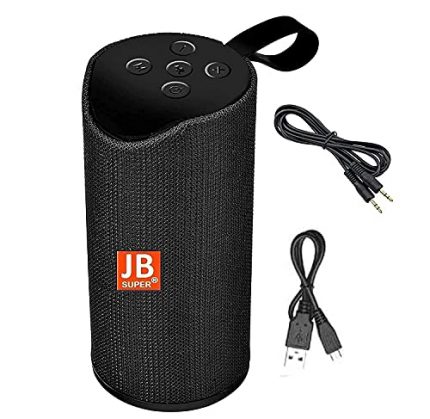 JB Super Bass Portable Wireless Bluetooth Speaker JB TG113 with Aux Cable 10W with Built-in mic, TF Card Slot, USB Port - Multi Color