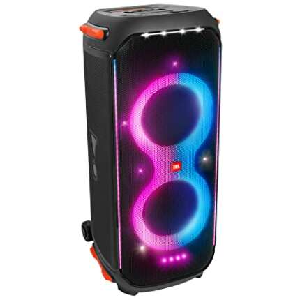 JBL PartyBox 710 Bluetooth Party Speaker with Dynamic Music Synced Flashing Club Pattern Lightshow,JBL Pro Sound, Splashproof,JBL PartyBox App Personalisation,Guitar and Mic Input(800 Watt RMS, Black)