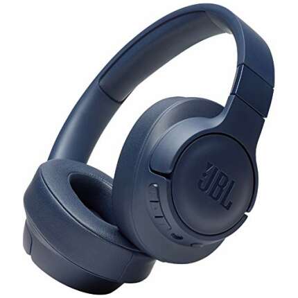 JBL Tune 700BT by Harman, 27-Hours Playtime with Quick Charging, Wireless Over Ear Headphones with Mic, Dual Pairing, AUX & Voice Assistant Support for Mobile Phones (Blue)