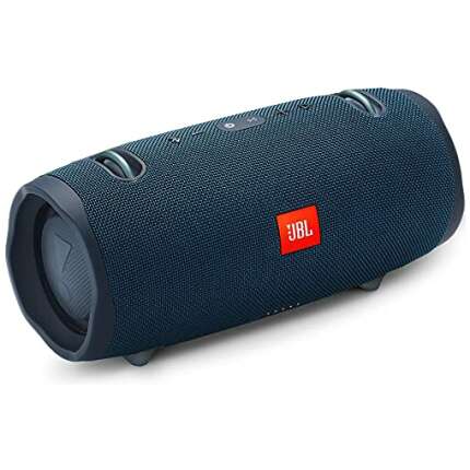 JBL Xtreme 2, Wireless Portable Bluetooth Speaker, JBL Signature Sound with Powerful Bass Radiator, 10000mAh Built-in Powerbank, Rugged Fabric Design, JBL Connect+, IPX7 Waterproof & AUX (Blue)