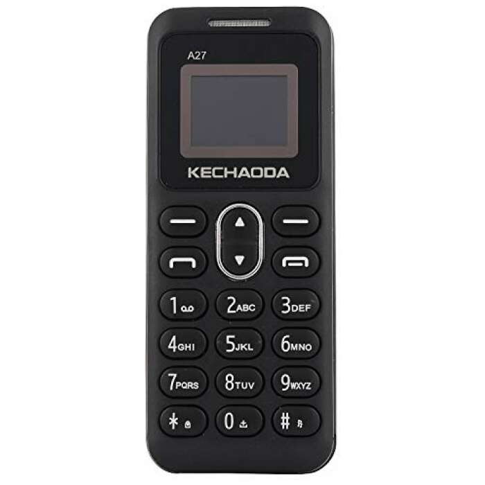 KECHAODA A27 Keypad Dual Sim Mini Mobile Phone with External Memory Slot 1.68cm (0.66 inch) Display Only Mobile Phone & Charging Cable in Box, Battery,No Charger - Black