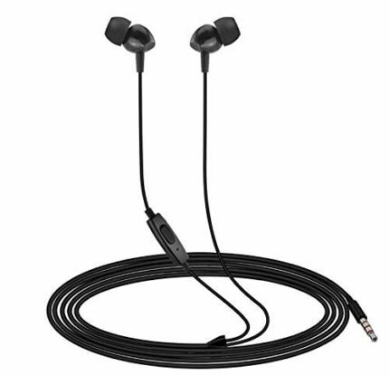 KIN Style Headphone | Earphone with Mic for Mobile Phones, Tabs, Ipads, Laptops, Computer and Gaming Consoles EZ428 Black