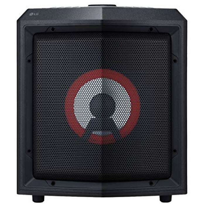 LG RL2 Powerful Portable Sound Party Speaker, with Karoake Playback, Echo and Vocal Effects, Built-in 15Hrs Battery, Multi-Bluetooth/USB/Fm/Mic in, Bass Blast and Multi-Color Lighting (Black)