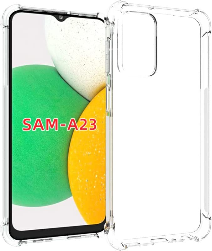 LazyLion Back Case Cover for Samsung A23 Shockproof Bumper Corner|Soft Feel |Lens Protection Cover (Pack of 1)