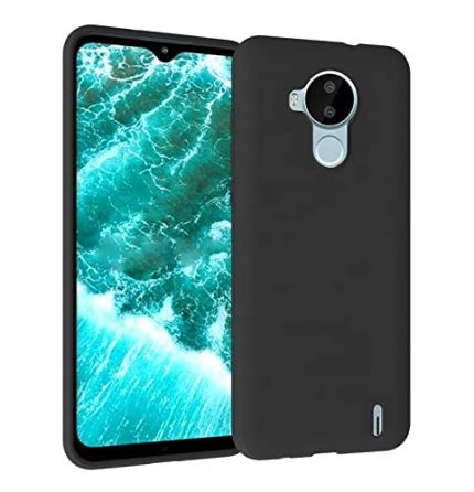 LazyLion Back Cover Case for Nokia C30, Silicone Shockproof Phone Case with [Soft Anti-Scratch Microfiber Lining] Black (Pack of 1)
